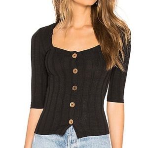 NWT Free People Central Park Cardi Top Black size XS